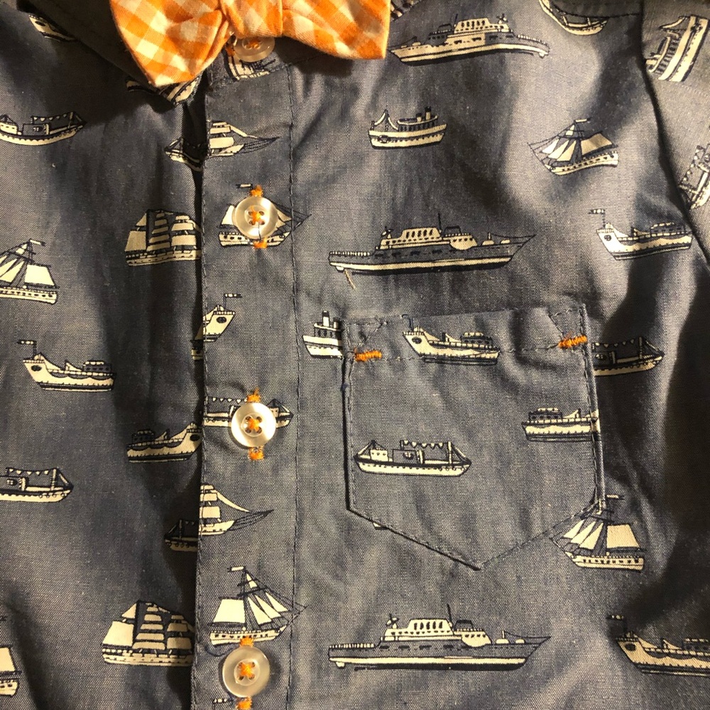 3 Piece Button Down Shirt/Short set.